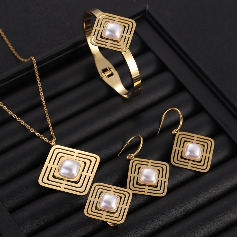 Titanium Steel Jewelry Four-piece jewelry set
