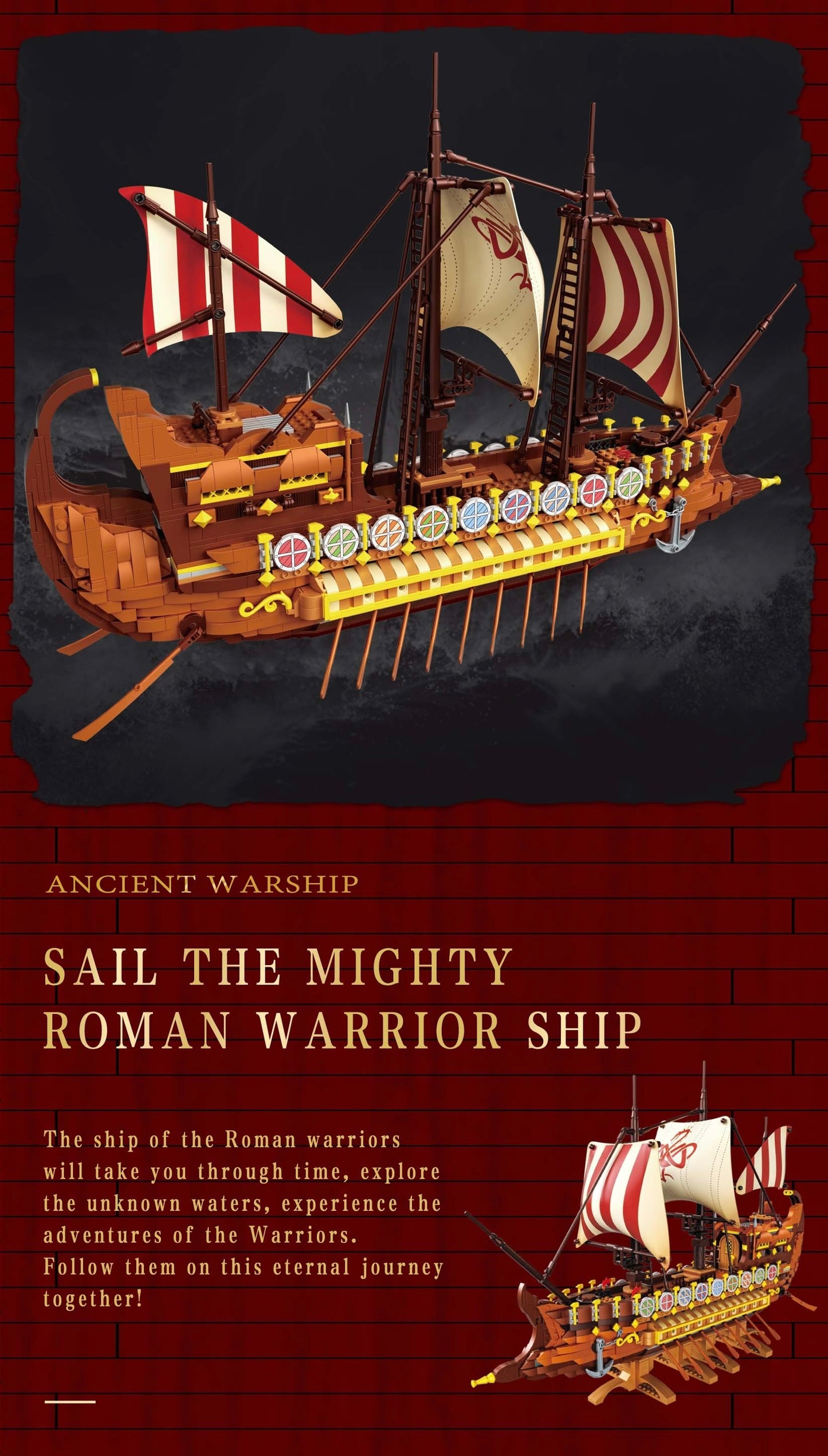 Ancient Wiking Warship - 2073pcs