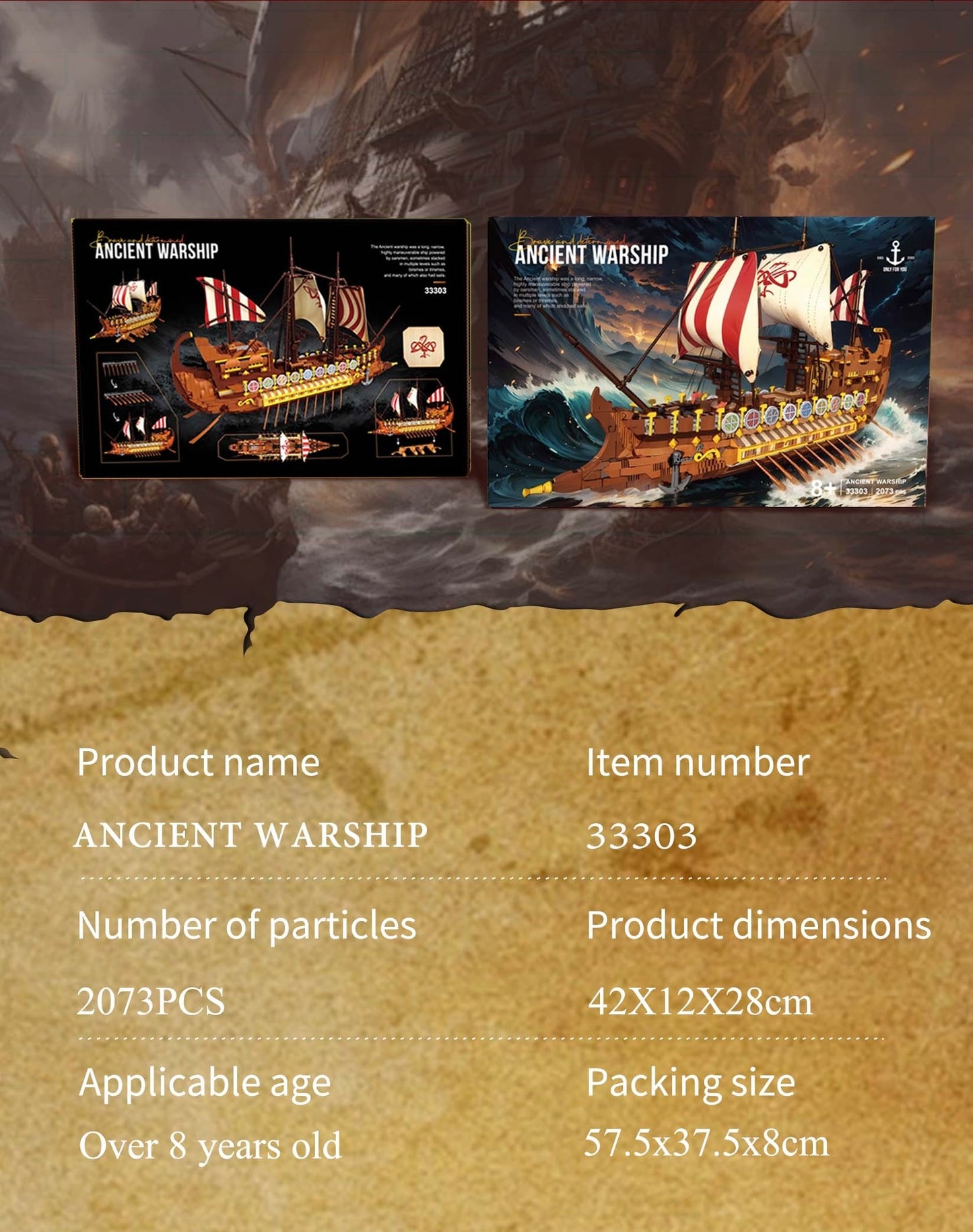 Ancient Wiking Warship - 2073pcs