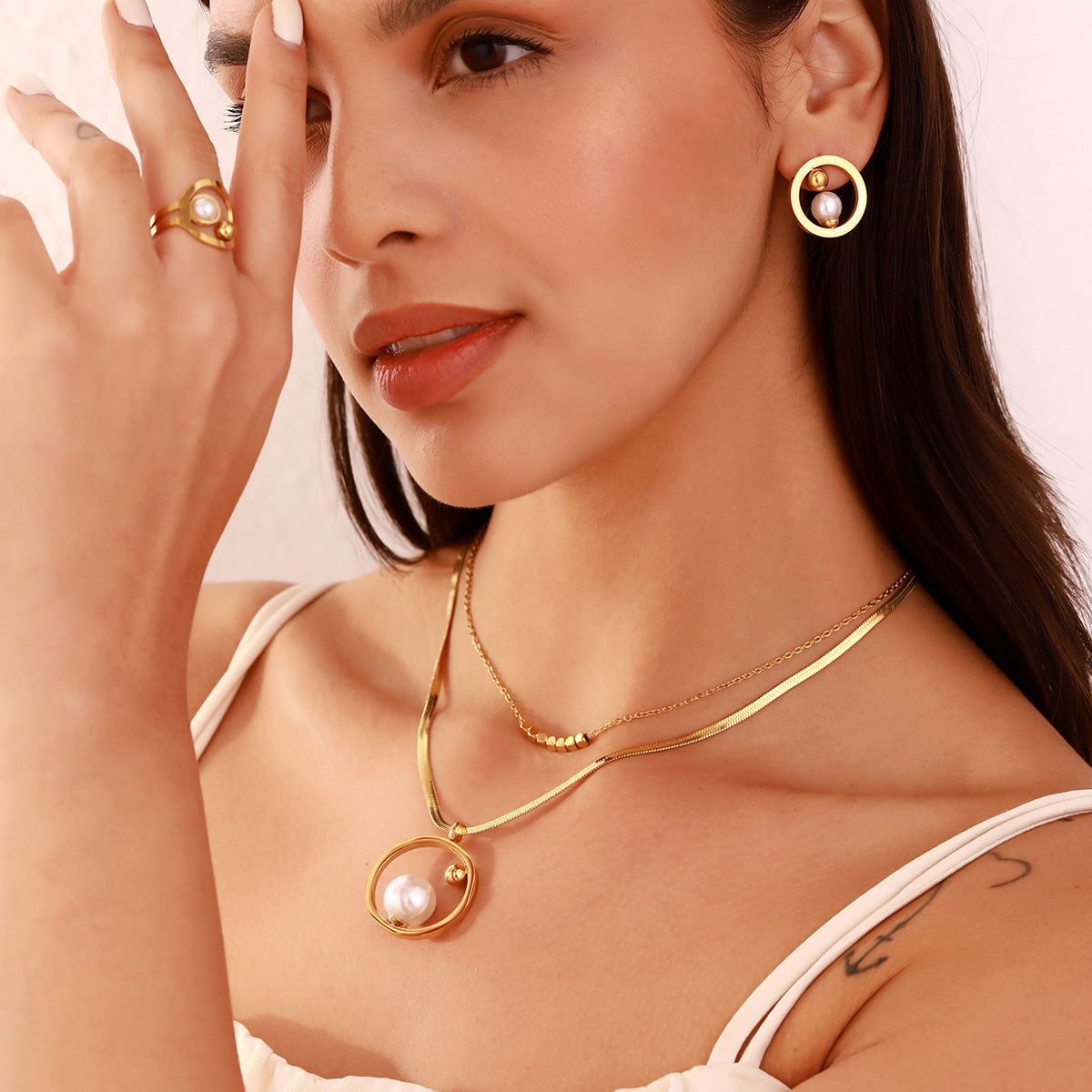 Vintage Pearl, Three-piece Jewelry Set