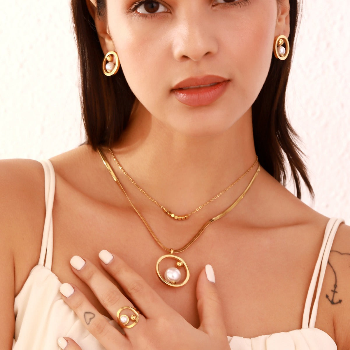 Vintage Pearl, Three-piece Jewelry Set