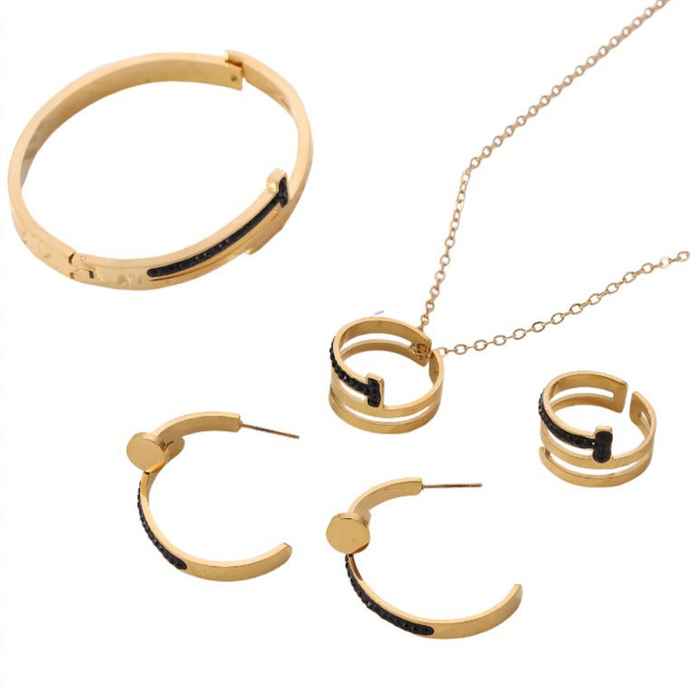 Diamond necklace,Four-piece Jewelry Set