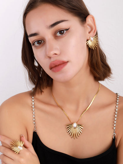 Palm Leaf - Unique and Personalized Three-piece jewelry set