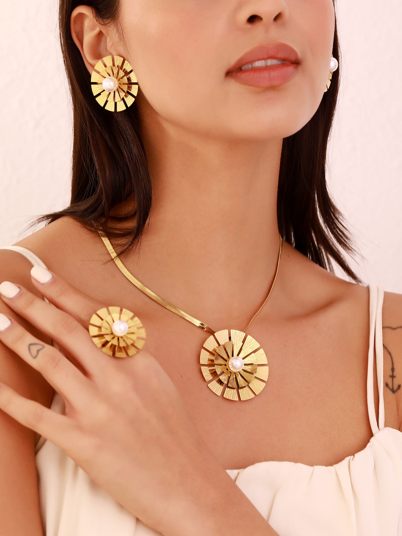 Sunflower Three-piece Jewelry Set