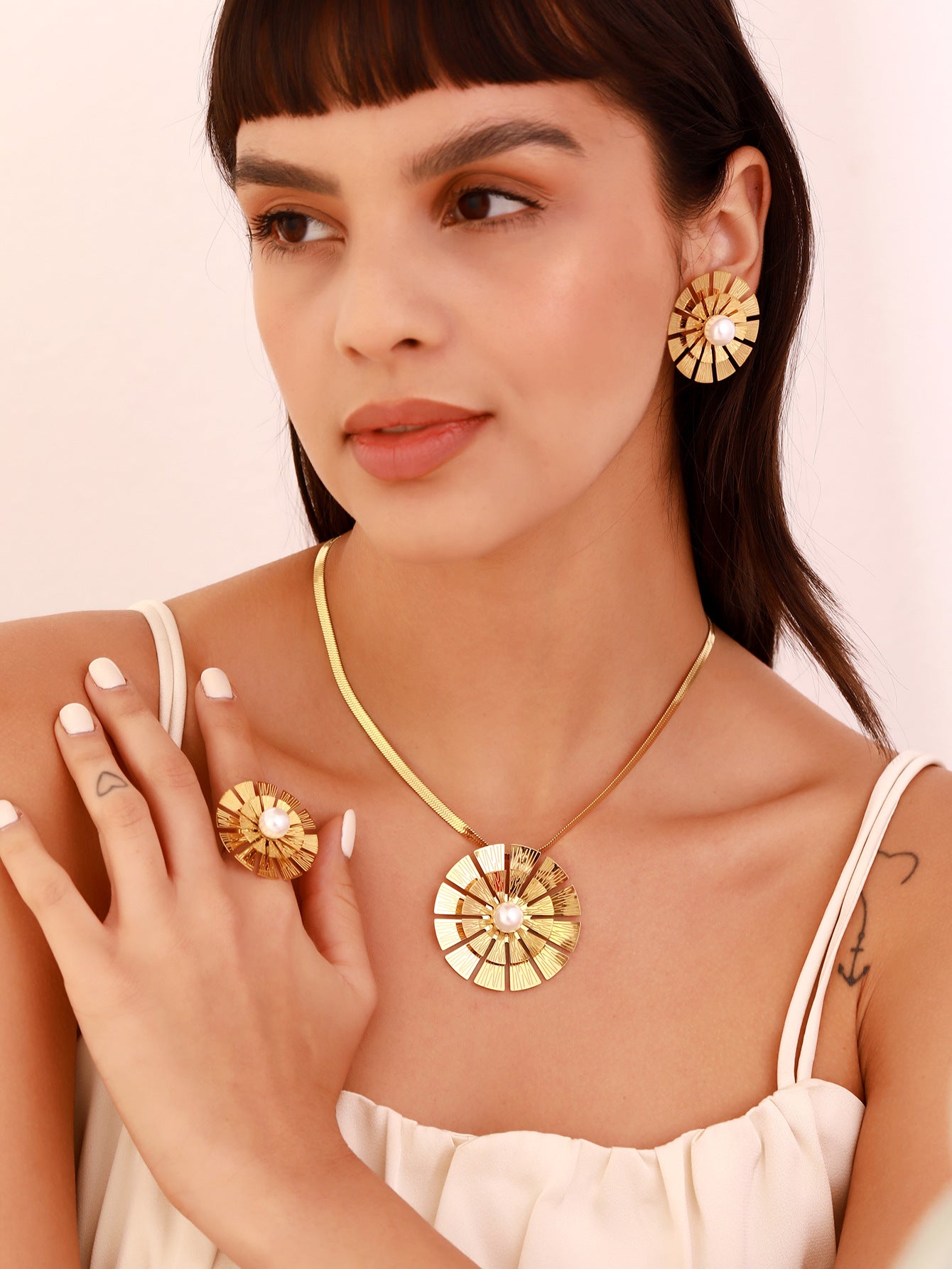 Sunflower Three-piece Jewelry Set