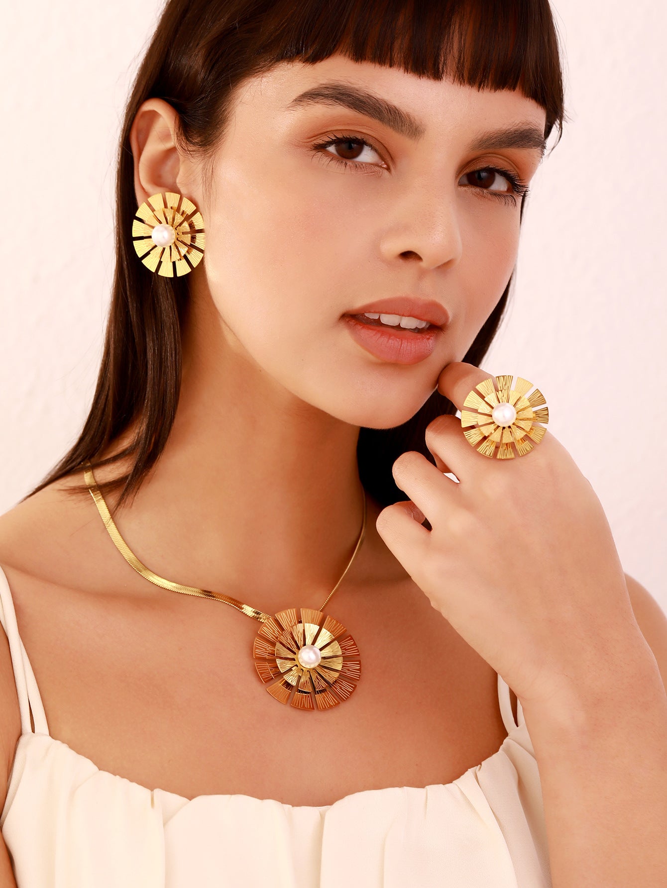 Sunflower Three-piece Jewelry Set