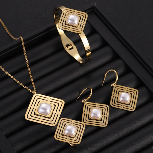 Titanium Steel Jewelry Four-piece jewelry set