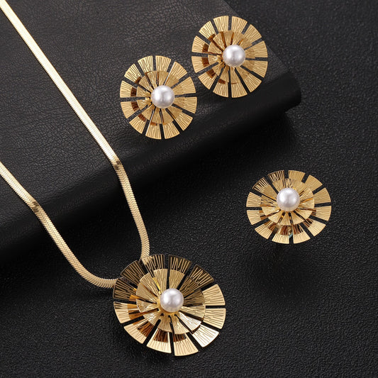 Sunflower Three-piece Jewelry Set