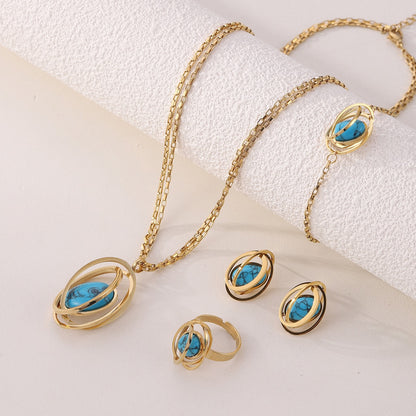 Blue Planet, Four-piece jewelry set