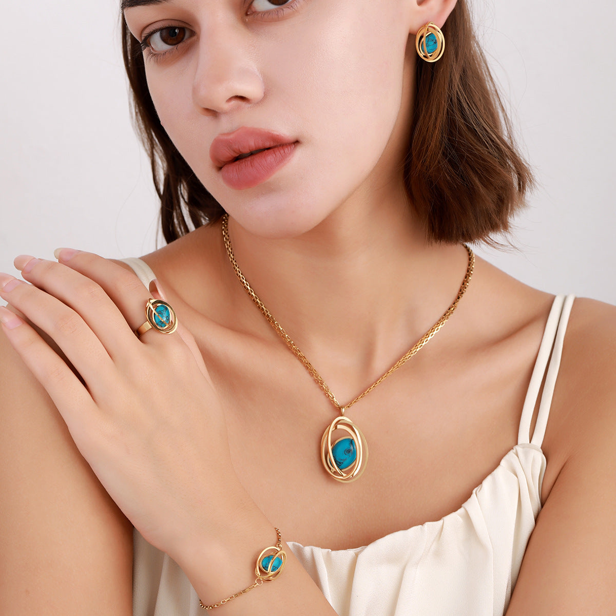 Blue Planet, Four-piece jewelry set