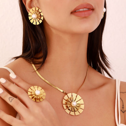 Sunflower Three-piece Jewelry Set