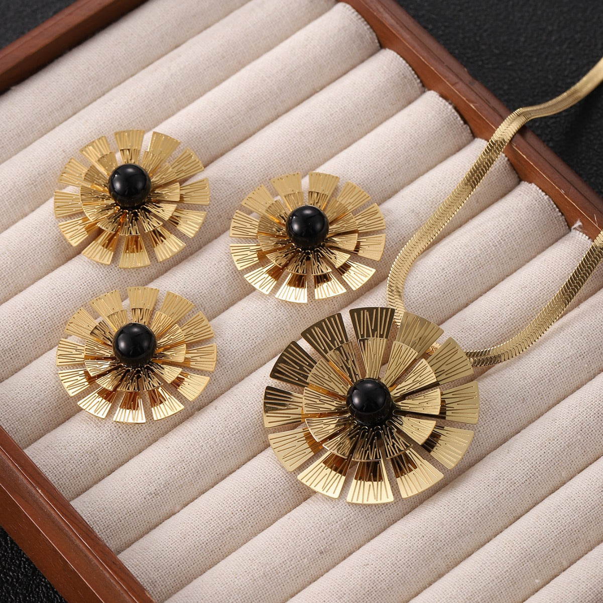 Sunflower Three-piece Jewelry Set