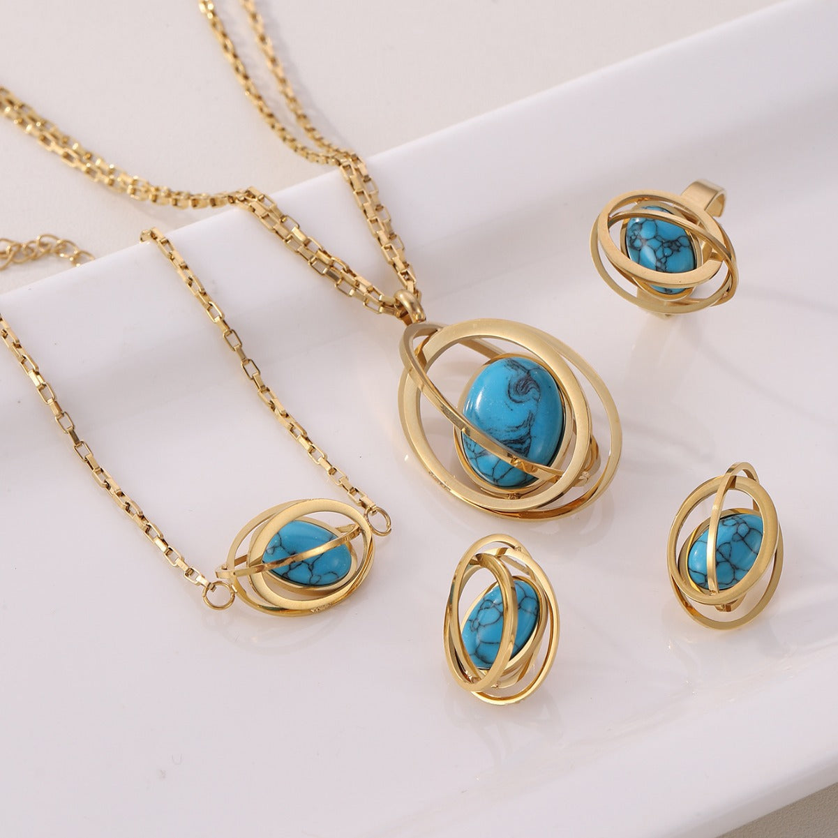 Blue Planet, Four-piece jewelry set
