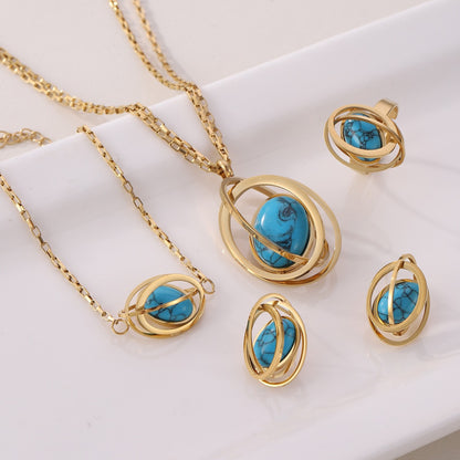 Blue Planet, Four-piece jewelry set