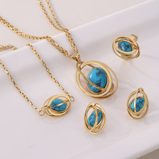 Blue Planet, Four-piece jewelry set