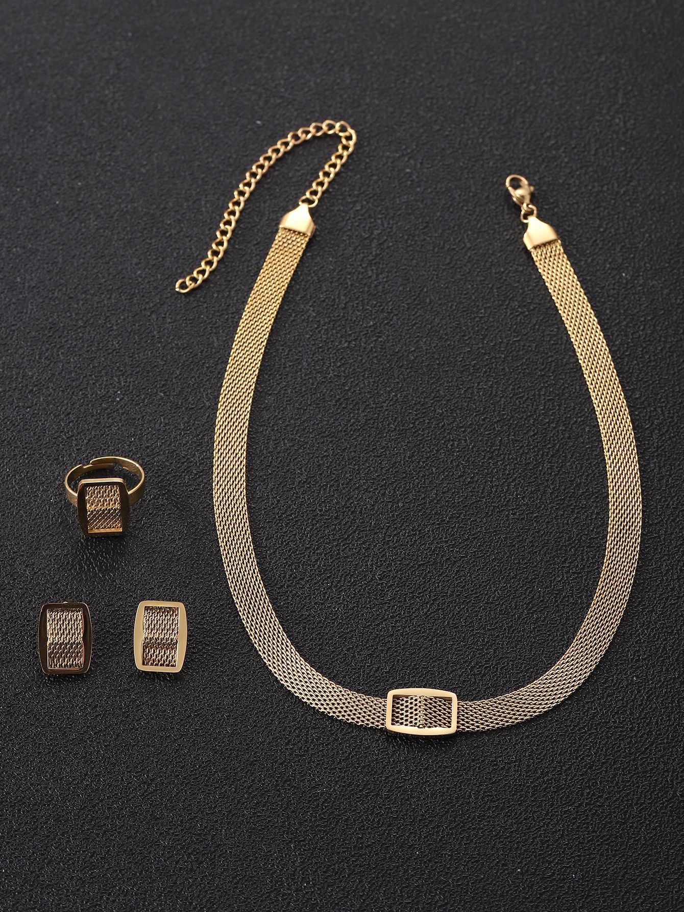Handmade Mesh belt，Three-piece Jewelry Set