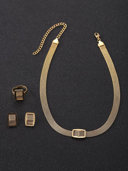 Handmade Mesh belt，Three-piece Jewelry Set