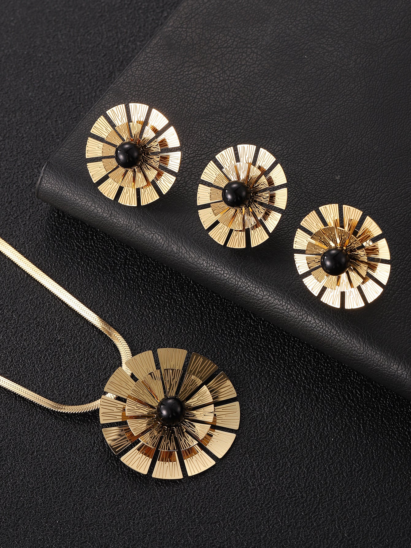Sunflower Three-piece Jewelry Set