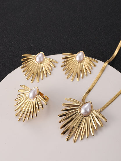 Palm Leaf - Unique and Personalized Three-piece jewelry set