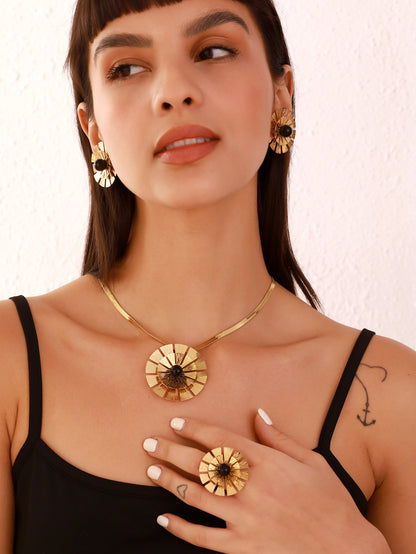 Sunflower Three-piece Jewelry Set