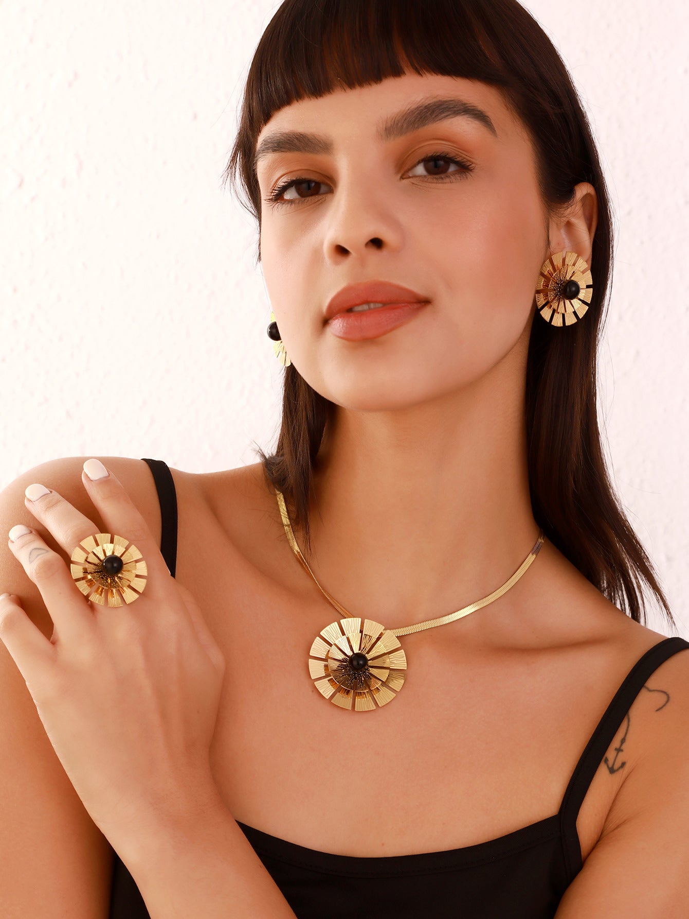 Sunflower Three-piece Jewelry Set